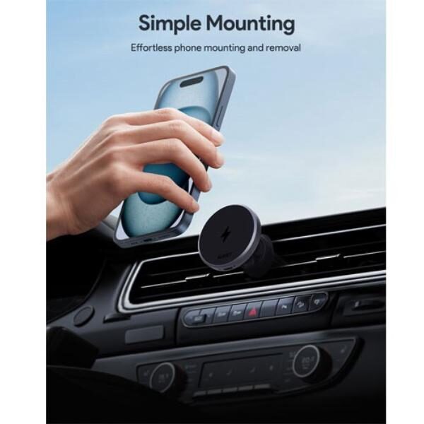 AUKEY Magnetic Car Phone Mount Holder Wireless Charging 15W HD-MC13