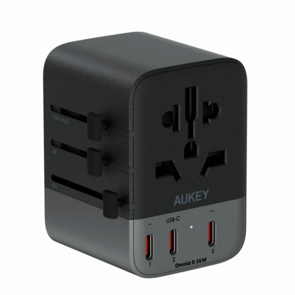 AUKEY PA-TA07A Grey Travel Mate 35W Charger USB PD Universal Travel Adapter