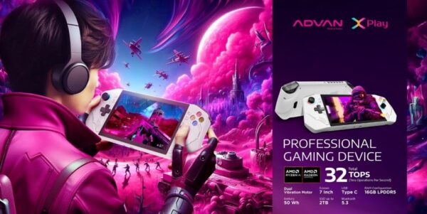 Advan XPlay Gaming HandHeld, Ryzen 7 - 7840, 16GB, 512GB SSD, AMD Radeon, 7″ FHD IPS, Win 11 Home - Gambar 2