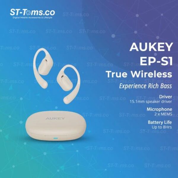 AUKEY Open Ear True Wireless Series Bluetooth With App Control IPX4 EP-S1 - Ivory