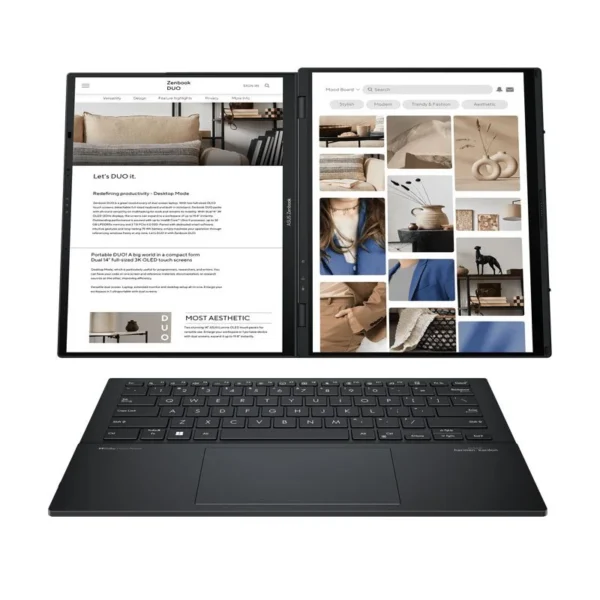 Asus Zenbook Duo (UX8406MA-OLEDS711) Inkwell Grey, Intel Core Ultra 7 - 155H, 16GB, 1TB SSD, Arc Graph, 14″ 3K Touch, Win 11 Home + OHS 2021 - Gambar 3