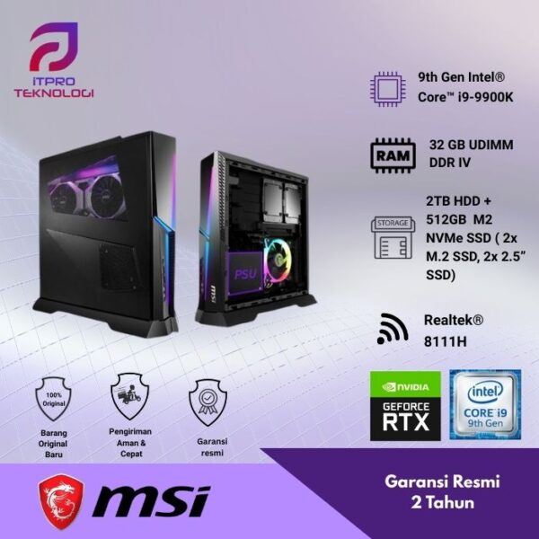 PC MSI Trident X Plus (9S6-B92631-690), Core i9 - 9900K, 32GB, 2TB+512GB, VGA 11GB, Win 10