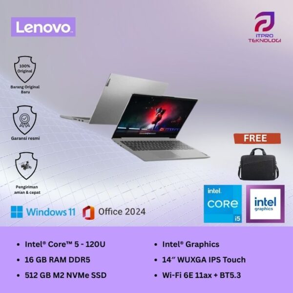 Lenovo Ideapad 5 Intel Core 5 - 120U Touch, OLED, Intel Graph, 14″ WUXGA, 16GB SSD, 512GB, Win 11 + OHS2021