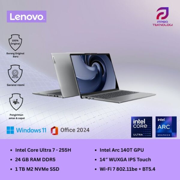 Lenovo IdeaPad 5 PRO OLED 14IAH10 1HID, Intel Ultra 7 - 255H, 24GB SSD, 1TB, 14″ 2.8K, W11 + OHS2024 + M365