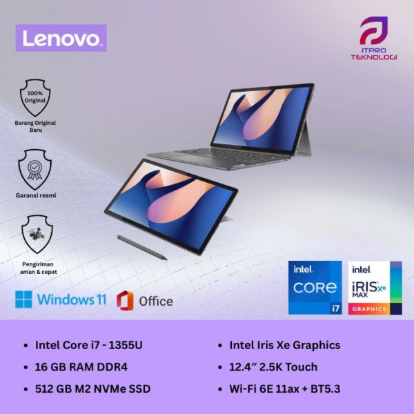 Lenovo IdeaPad Duet 5 12IRU8 4NID (2in1 Touch) Storm Grey, Intel i7 - 1355U,16GBSSD, 512GB