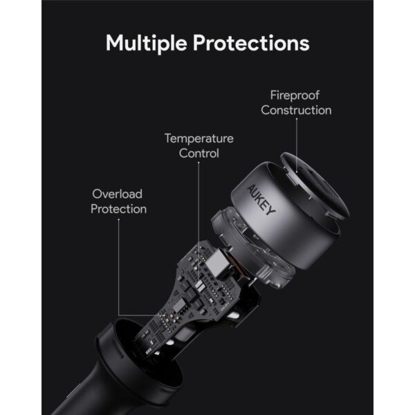 AUKEY CC-P3 Car Charger 100W USB C & USB A PD 3.0 QC 3.0 Multi Port PathFinder Mix 3 - Gambar 3