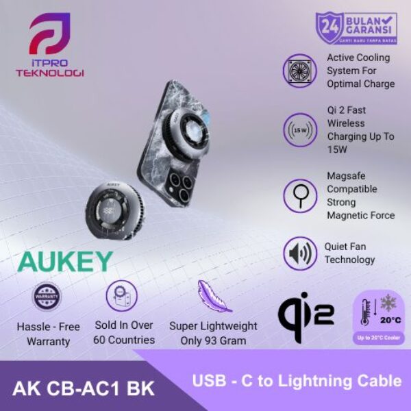 AUKEY Qi2 Magnetic Gaming Wireless Charger 15W With Active Cooling LC-G10