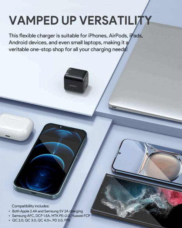 AUKEY Charger Type C 30W PA-B1L-BK GAN PD 3.0 PPS Fast Charging - Gambar 4