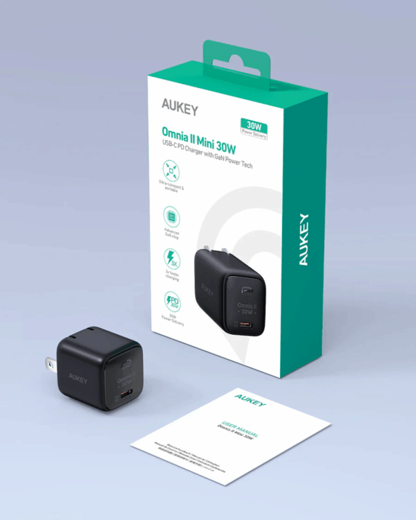 AUKEY Charger Type C 30W PA-B1L-BK GAN PD 3.0 PPS Fast Charging - Gambar 8