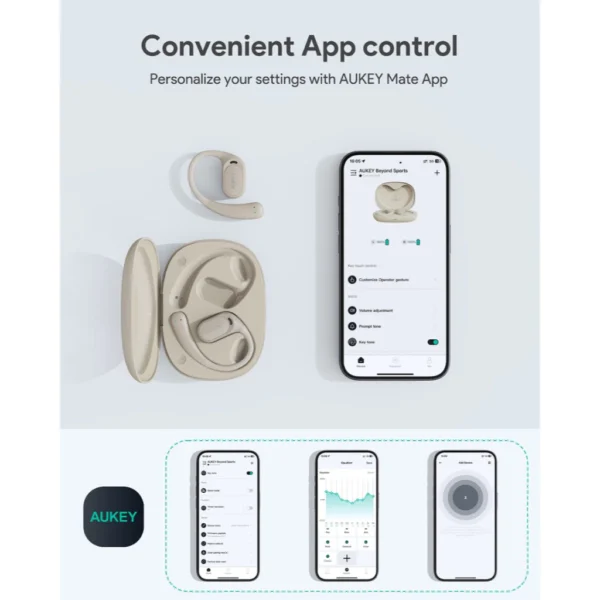 AUKEY Open Ear True Wireless Series Bluetooth With App Control IPX4 EP-S1 - Ivory - Gambar 3