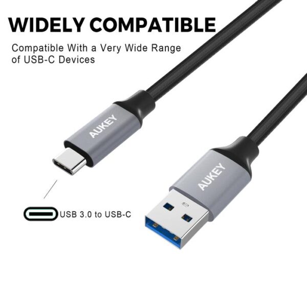 AUKEY Kabel Charger USB A To C Fast Charging Braided Nylon AK CB-CD3 - 2 Meter