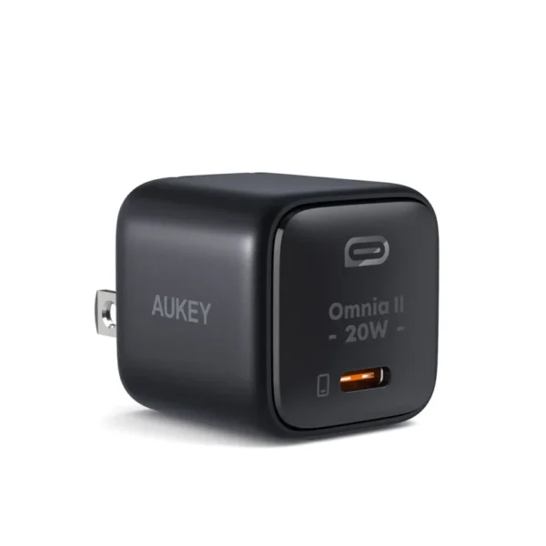 Aukey Charger Type C 20W GAN PD 3.0 Fast Charging Black & White PA-B1T