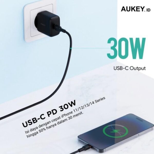 Aukey Charger Type C 30W PD 3.0 Power Delivery Fast Charging PA-R1P