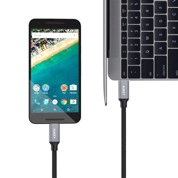 AUKEY Kabel Charger USB C to USB-C CB-CD6 Braided Nylon 2M