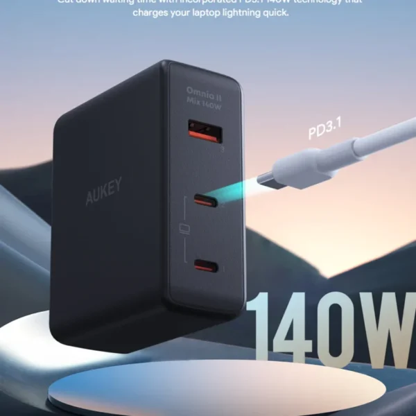 AUKEY Charger Multi Port Type C 140W GAN PD 3.1 Fast Charging PA-B7O