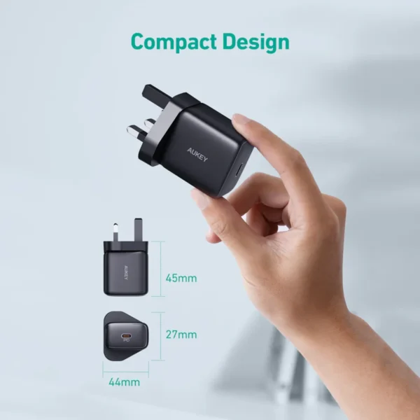 AUKEY PA-R1A 25W WC USB-C BLACK CHARGER USB -C