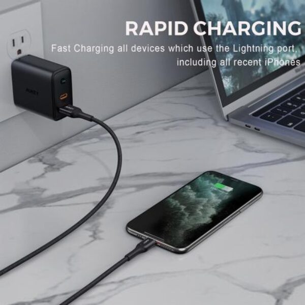 AUKEY Kabel Charger USB-A to Lightning MFI CB-AKL2 Kevlar Core 2M