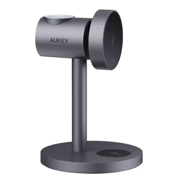 AUKEY Magnetic Wireless Charger 15W 3 In 1 MFI With Port Type C AK LC-MC311 GY (Grey)