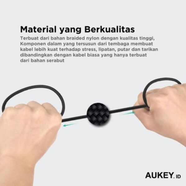 AUKEY Kabel Charger USB-A to Lightning MFI 1 Meter Braided Nylon CB-BAL7