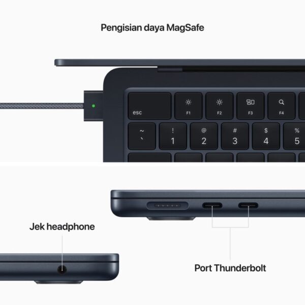 MacBook Air M3 (MXCR31D/A/COMM) Midnight, 13 Inch, 8 core CPU, 10 core GPU, 16GB, 512GB SSD, 13.6″ IPS, MacOS - Gambar 3