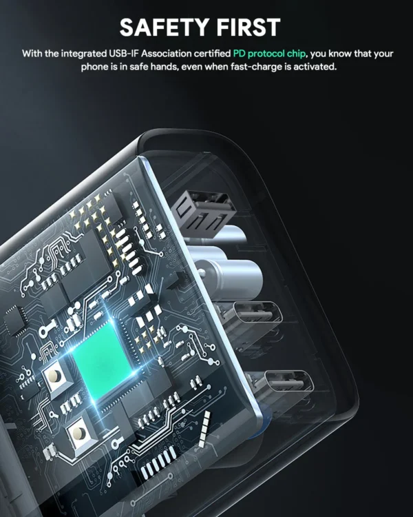 AUKEY Charger Multi Port Type C 140W GAN PD 3.1 Fast Charging PA-B7O - Gambar 3