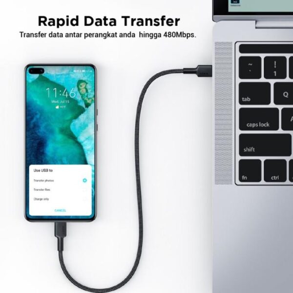 Aukey CB-CMD39 Kabel Charger Type A to C 0.3m+1m+2m+3m - Gambar 3