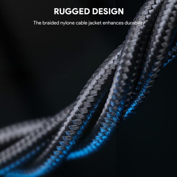 AUKEY Kabel Charger Type C Braided Nylon USB-A to USB-C 1 M AK CB-NAC1 WH - Gambar 3