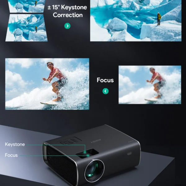 AUKEY Mini Andorid 9.0 Projector LED Full HD 1080P 320 Ansi RD-870S - Gambar 4