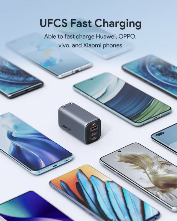 AUKEY Charger Multi Port Type C and USB A 67W GAN PD 3.0 PPS PA-B6U - Gambar 4