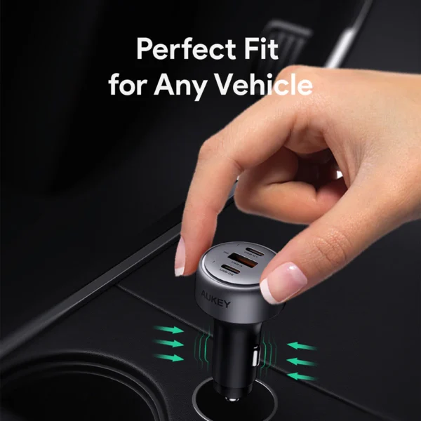 AUKEY CC-P1 66W PPS Fast Charging Car Charger Dual USB C and USB A - Gambar 3