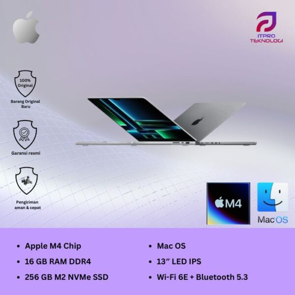 MacBook Air (MW1G3ID/A) Silver, 15-inch, Apple M4 chip, 10-core CPU, 10-core GPU, 16GB, 256GB SSD, macOS