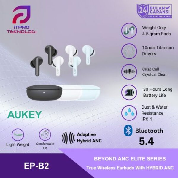 AUKEY TWS Bluetooth Beyond ANC Elite Series True Wireless Earbuds IPX4 EP-B2