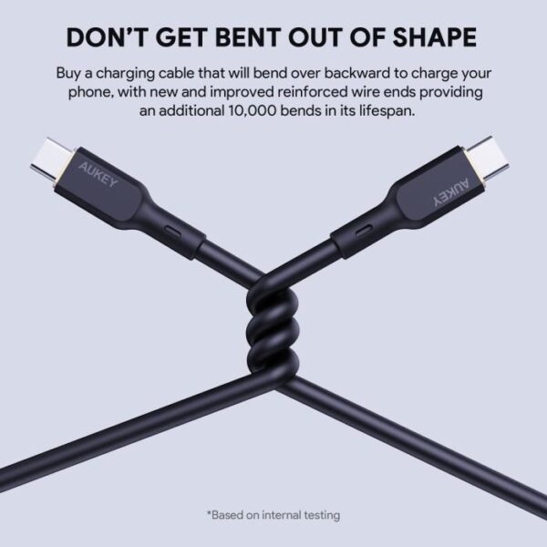 AUKEY Kabel Charger C To C 240W Super Fast Charging Silicone Material 1 Meter CB-SCC241 - 1 Meter - Gambar 5