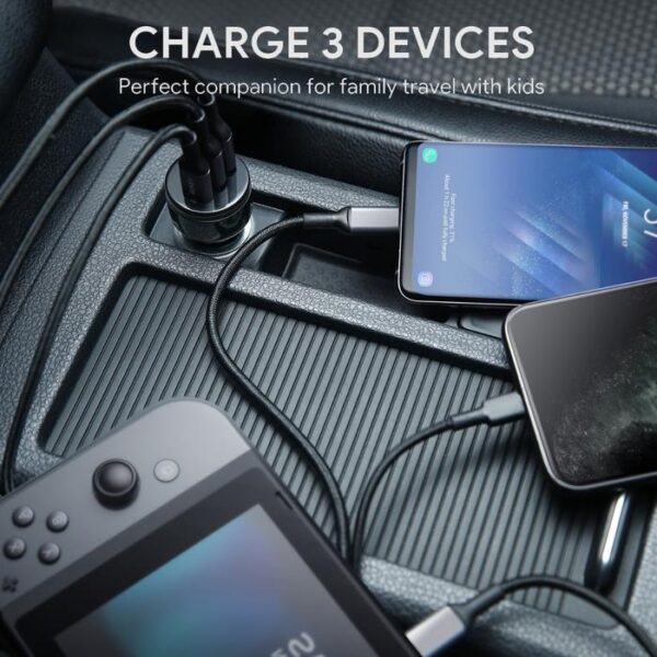 AUKEY 3-Port Car Charger Expedition series model CC-Y16-BK - Gambar 5