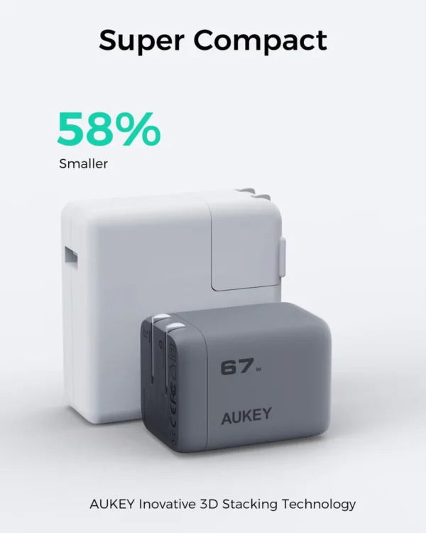 AUKEY Charger Type C 67W GAN III PD 3.0 PPS Super Fast Charging Comet Mix 3 67W Series PA-C3 - Gambar 5