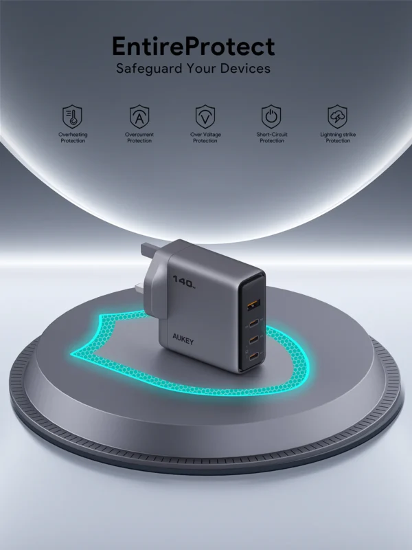 AUKEY Charger Type C 140W GAN III PD 3.0 PPS Super Fast Charging Comet Mix 4 140W Series PA-C6 - Gambar 5