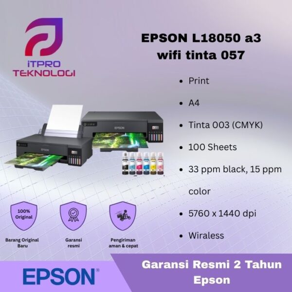 Printer Epson EcoTank L18050 A3 wifi tinta 057