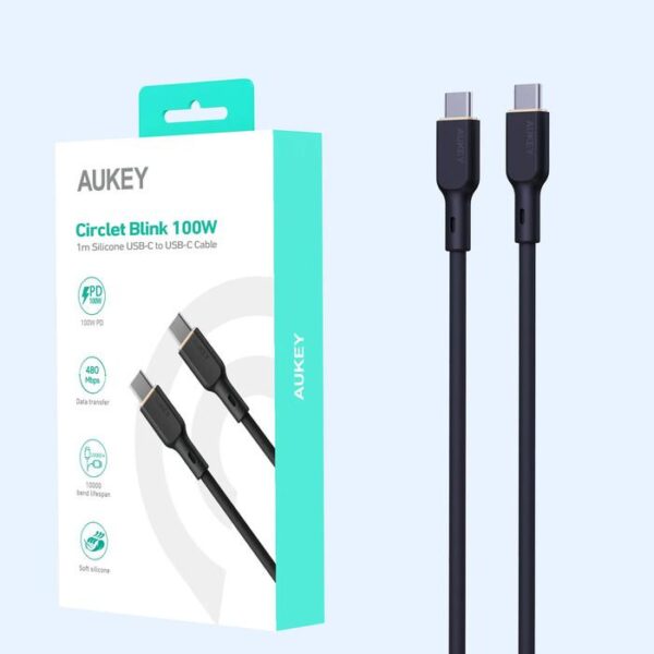 AUKEY Kabel Charger Type-C CB-KCC101 Braided Nylon USB-C to USB-C 1M - Gambar 6