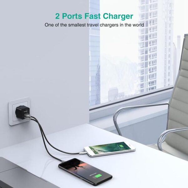 AUKEY Charger Dual Port USB A 12W PA-U32-BK - Gambar 6