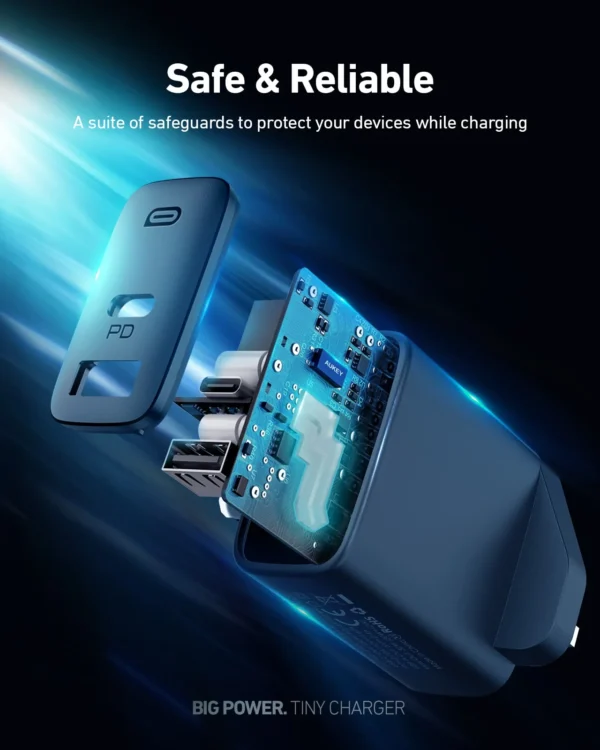 AUKEY Charger Dual Port Type C USB A 32W PD 3.0 Fast Charging PA-F3S - Gambar 6