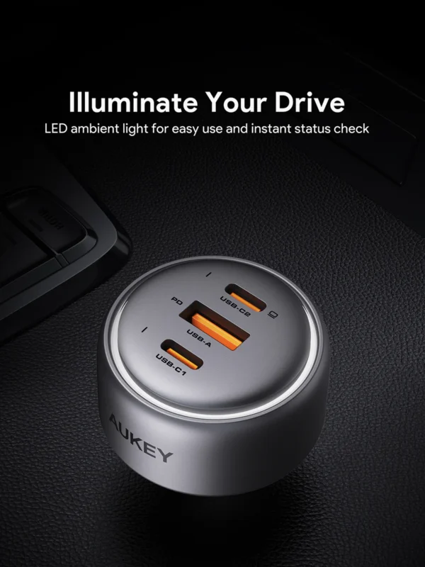 AUKEY CC-P4 Pathfinder Mix 3 165W Fast Charging Car Charger - Gambar 6