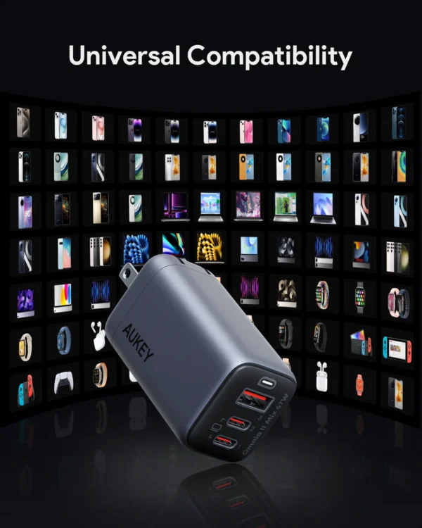 AUKEY Charger Multi Port Type C and USB A 67W GAN PD 3.0 PPS PA-B6U - Gambar 7