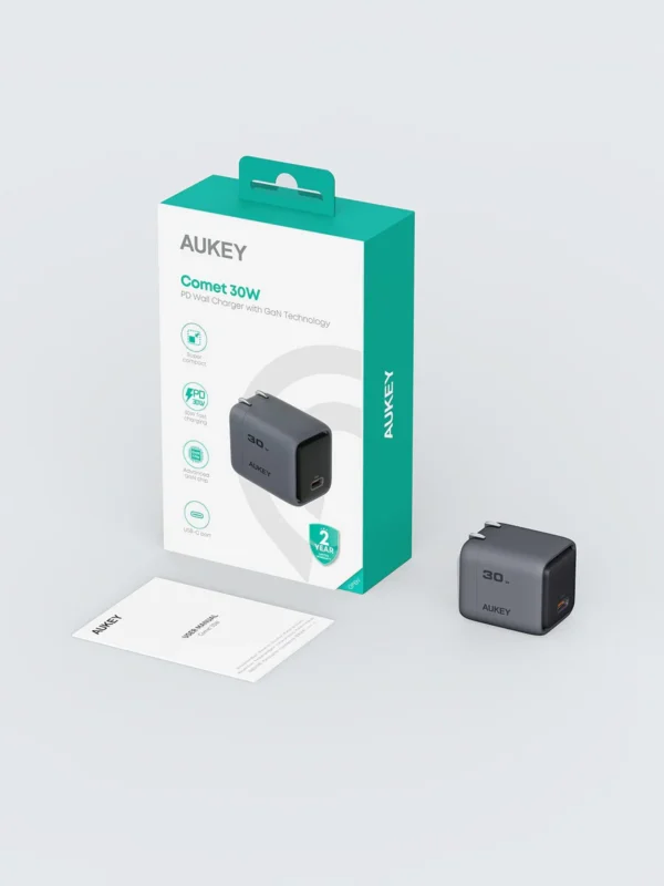 AUKEY Charger Type C 30W GAN III PD 3.0 PPS Super Fast Charging Comet 30W Series PA-C1 - Gambar 7