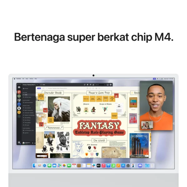 iMac (MCR24ID/A) Silver, 24-inch with Retina 4.5K display, M4, 10-core CPU, 10-core GPU, 24GB, 512GB SSD - Gambar 7