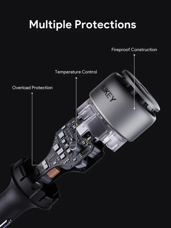 AUKEY CC-P4 Pathfinder Mix 3 165W Fast Charging Car Charger - Gambar 7