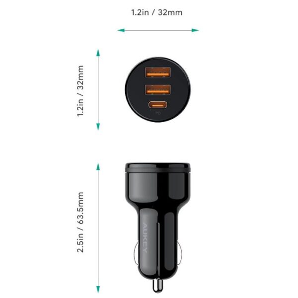 AUKEY 3-Port Car Charger Expedition series model CC-Y16-BK - Gambar 7