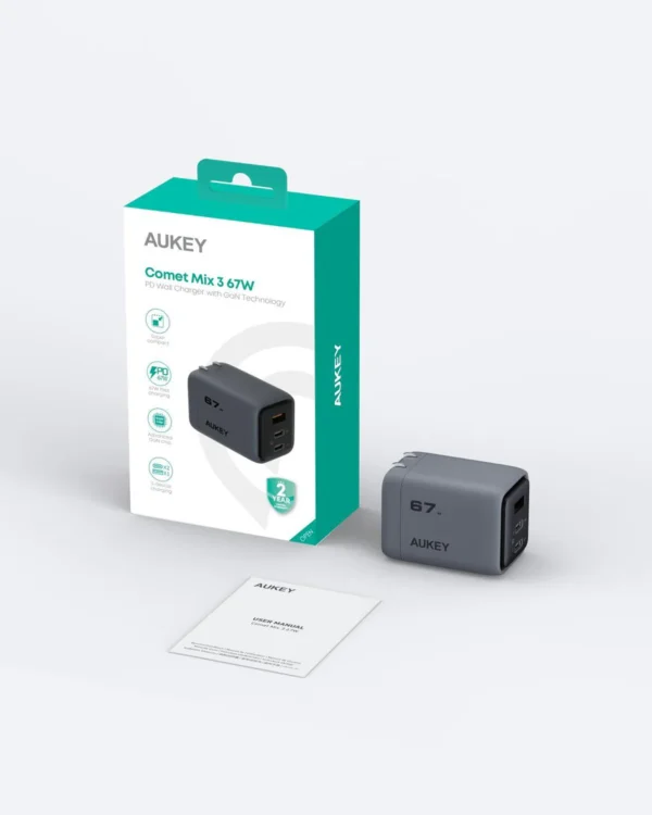 AUKEY Charger Type C 67W GAN III PD 3.0 PPS Super Fast Charging Comet Mix 3 67W Series PA-C3 - Gambar 8
