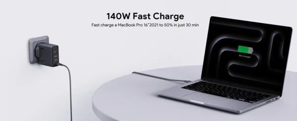 AUKEY Charger Type C 140W GAN III PD 3.0 PPS Super Fast Charging Comet Mix 4 140W Series PA-C6 - Gambar 10