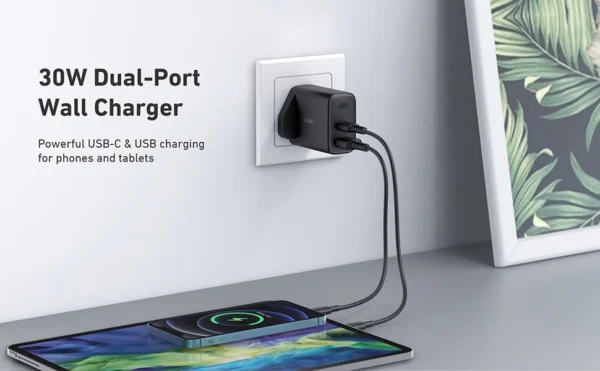 AUKEY Charger Dual Port Type C USB A 32W PD 3.0 Fast Charging PA-F3S - Gambar 10