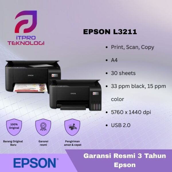 Printer Epson EcoTank L3211 (Print, Scan, Copy)
